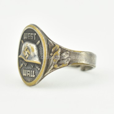 Westwall ring with a helmet and daggers Germany 1933–1945