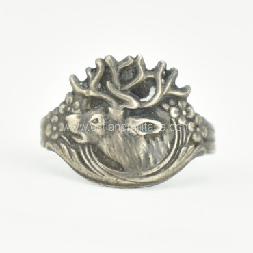 Silver ring with the reindeer, Russian Empire