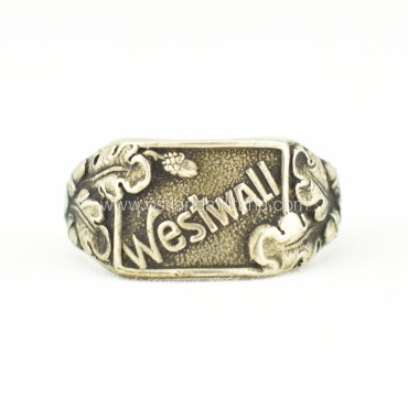 Westwall ring with oak leaf motif, rare Germany 1933–1945