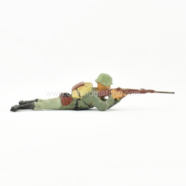 German Elastolin toy soldier with a rifle, prone shooting position Germany 1933–1945