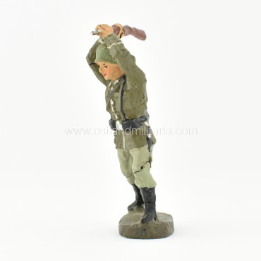 German Elastolin toy soldier with a rifle, hand-to-hand combat Germany 1933–1945