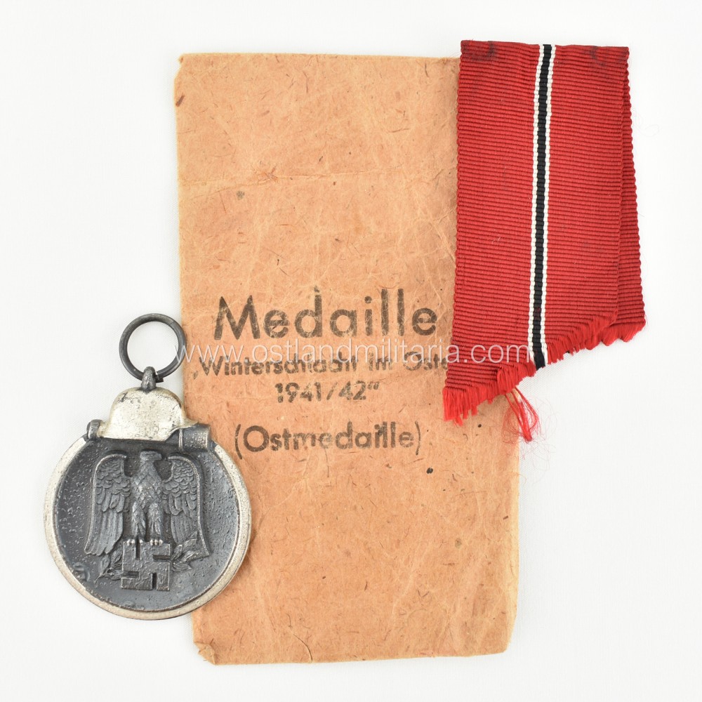 Eastern Front Medal with issue packet, double marked '25' Germany 1933–1945