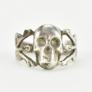 Silver ring with a skull and snakes, Russian Empire Russia