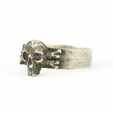 Silver ring with a skull and crossbones, Russian Empire Russia