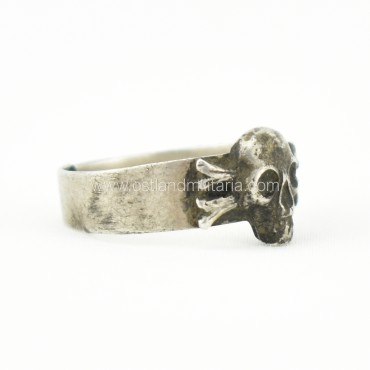Silver ring with a skull and crossbones, Russian Empire Russia