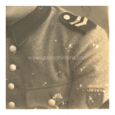 Photo of Lithuanian Schuma member with LIETUVA sleeve shield Germany 1933–1945