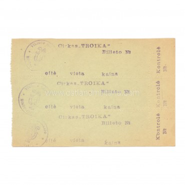 Interwar Lithuania "TROIKA" circus tickets Lithuania