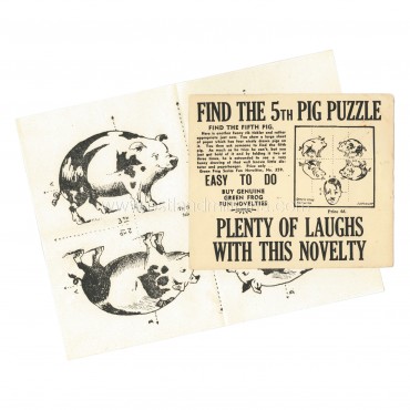 Anti-German propaganda fold-up puzzle "Find the 5th pig" with original envelope Other countries