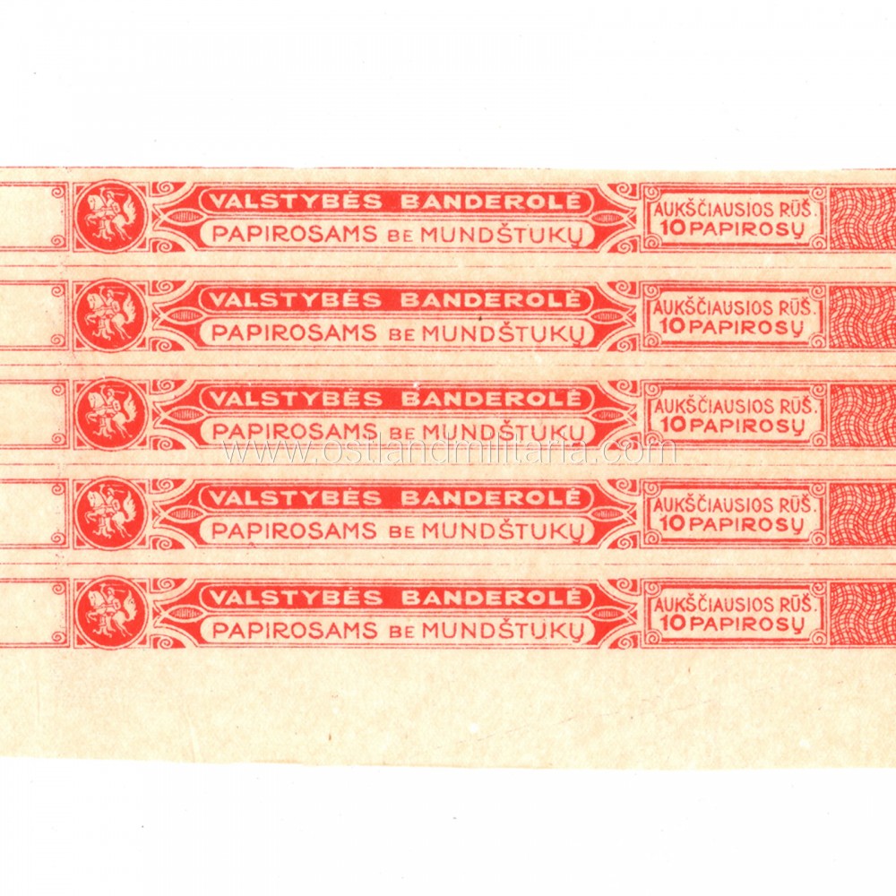 Cigarette tax stamps, Interwar Lithuania Lithuania