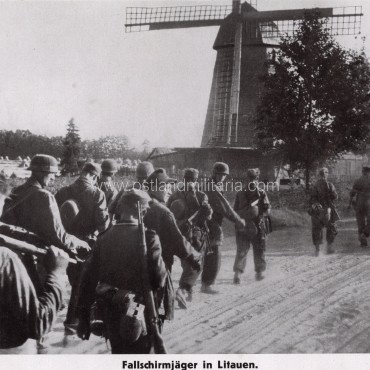 Press photo print "Fallschirmjäger in Litauen.", 1944 Germany 1933–1945