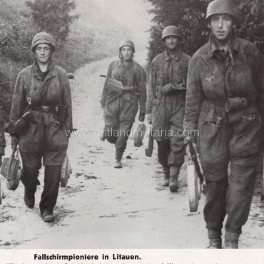 Press photo print "Fallschirmpioniere in Litauen.", 1944 Germany 1933–1945