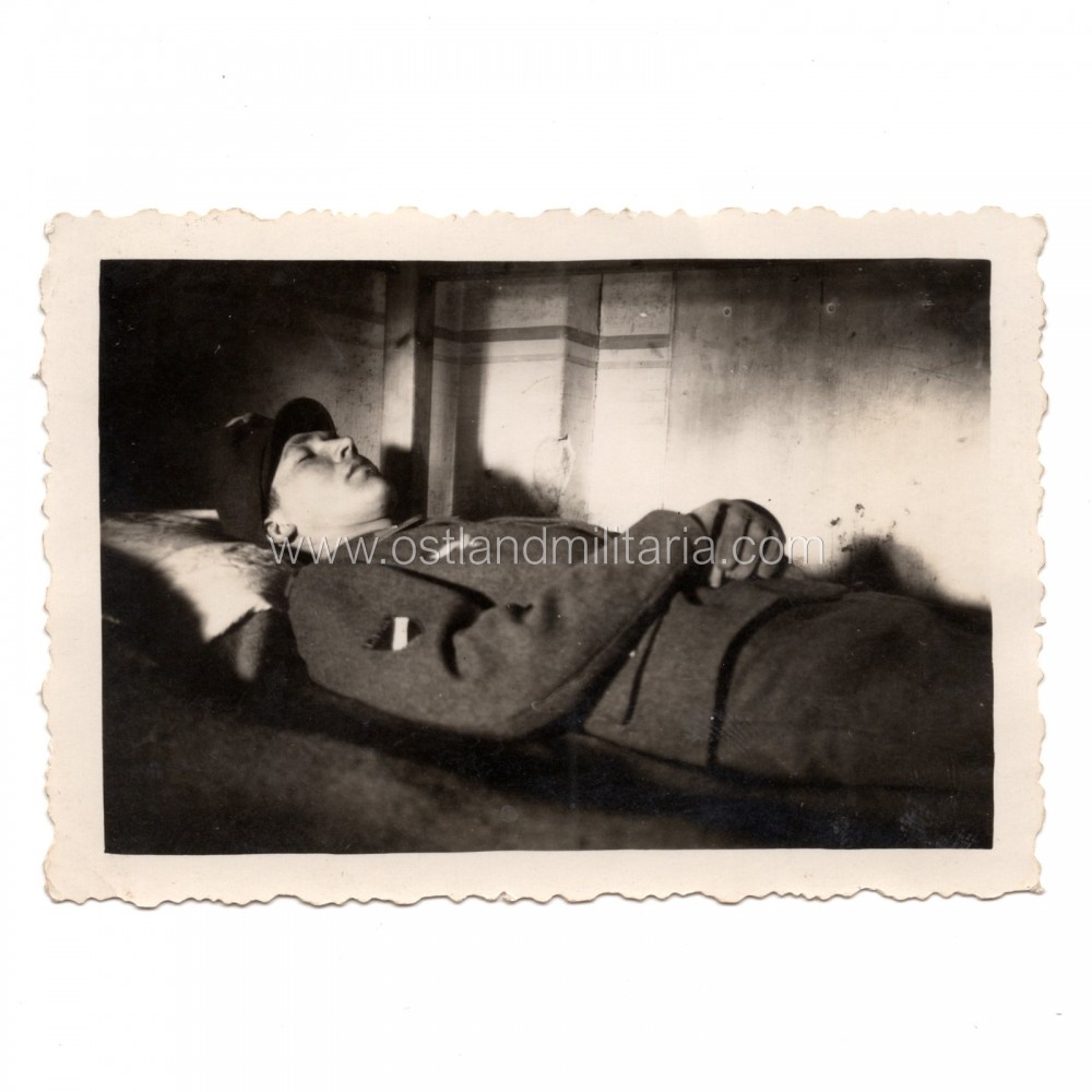 Photo of Latvian volunteer in LW, sleeping Germany 1933–1945
