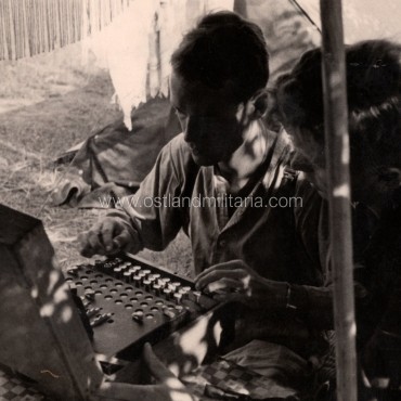 Original photo of a military Enigma cipher machine in use Germany 1933–1945