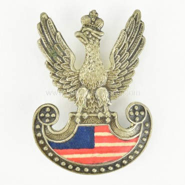 Polish Eagle Cap Badge with U.S. flag, wz.19 Other countries