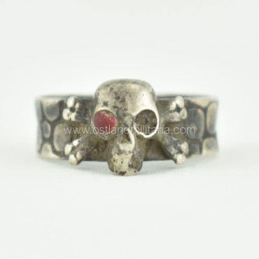 Silver ring with skull and crossbones, Russian Empire Russia
