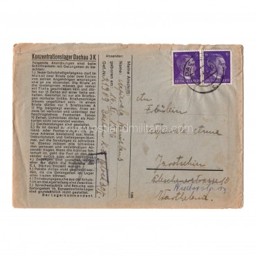 Letter sent from KL Dachau, 1942 Germany 1933–1945