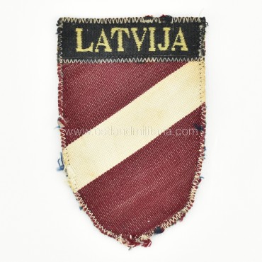 Early type Latvian volunteer sleeve shield "LATVIJA" Archive